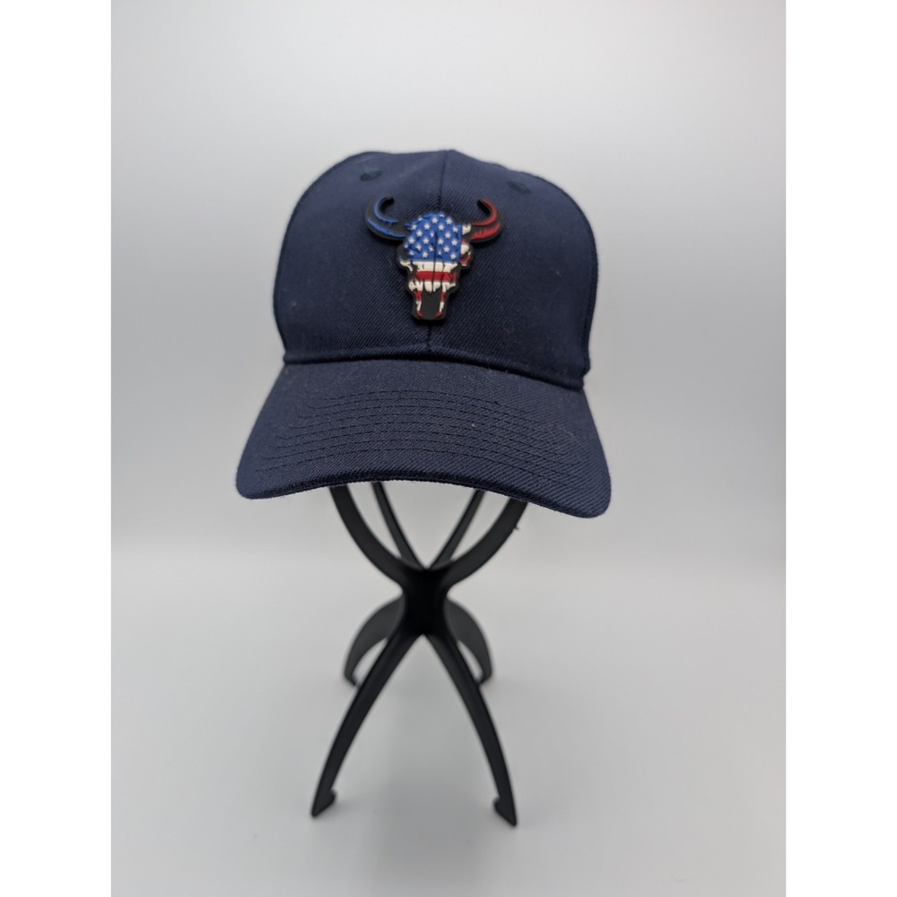 Branded Bills American Bison Curved Trucker Mesh Hat  Blue Travel Western
